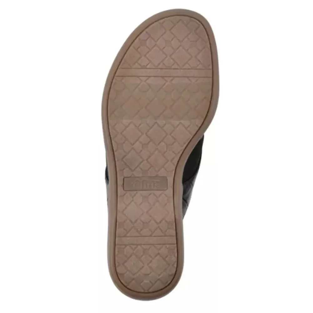 CLIFFS BY WHITE MOUNTAIN WOMENS BUMBLE NAVY WOVEN SMOOTH THONG SANDAL 10M